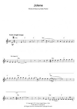 page one of Jolene (Flute Solo)