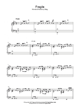 page one of Fragile (Piano Solo)