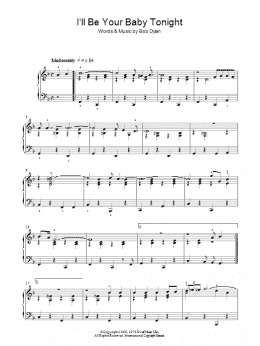 page one of I'll Be Your Baby Tonight (Piano Solo)