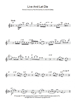 page one of Live And Let Die (Lead Sheet / Fake Book)
