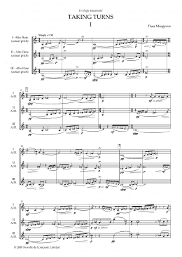 page one of Taking Turns for Flute Trio (full score) (Woodwind Ensemble)
