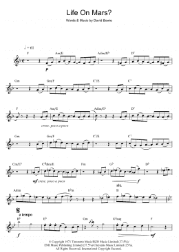 page one of Life On Mars? (Flute Solo)