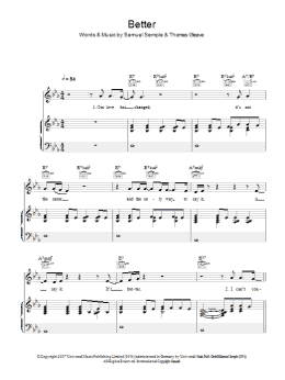 page one of Better (Piano, Vocal & Guitar Chords)