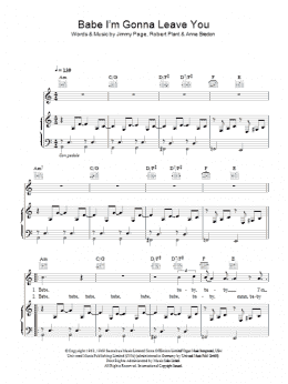 page one of Babe, I'm Gonna Leave You (Piano, Vocal & Guitar Chords)