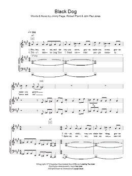 page one of Black Dog (Piano, Vocal & Guitar Chords)