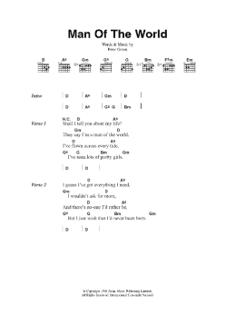 page one of Man Of The World (Guitar Chords/Lyrics)