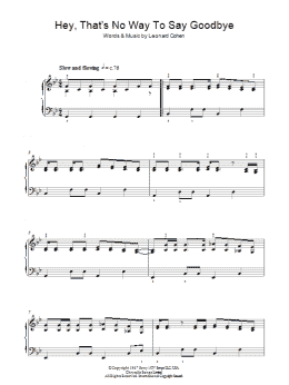 page one of Hey, That's No Way To Say Goodbye (Piano Solo)