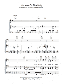 page one of Houses Of The Holy (Piano, Vocal & Guitar Chords)