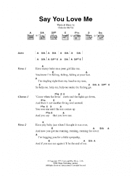 page one of Say You Love Me (Guitar Chords/Lyrics)