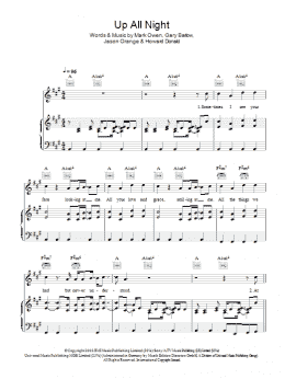 page one of Up All Night (Piano, Vocal & Guitar Chords)