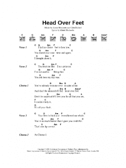 page one of Head Over Feet (Guitar Chords/Lyrics)