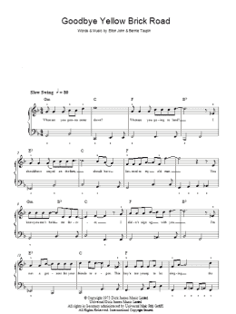 page one of Goodbye Yellow Brick Road (Easy Piano)
