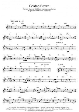 page one of Golden Brown (Flute Solo)