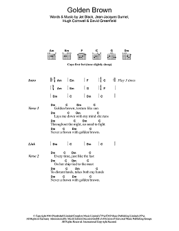 page one of Golden Brown (Guitar Chords/Lyrics)