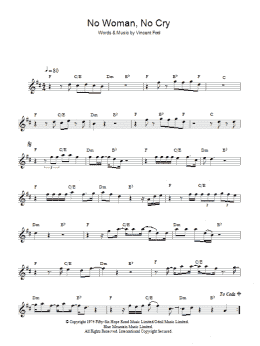 page one of No Woman, No Cry (Lead Sheet / Fake Book)