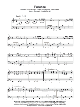 page one of Patience (Piano Solo)