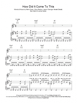 page one of How Did It Come To This (Piano, Vocal & Guitar Chords)