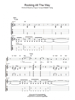 page one of Rocking All The Way (Guitar Tab)