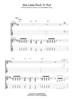 page one of She Likes Rock 'N' Roll (Guitar Tab)