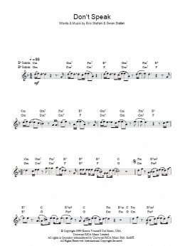 page one of Don't Speak (Lead Sheet / Fake Book)