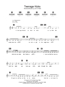 page one of Teenage Kicks (Piano Chords/Lyrics)