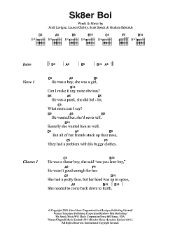 page one of Sk8er Boi (Guitar Chords/Lyrics)