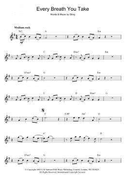 page one of Every Breath You Take (Flute Solo)