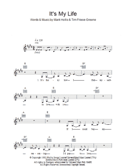 page one of It's My Life (Lead Sheet / Fake Book)