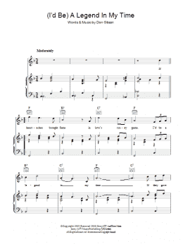 page one of (I'd Be) A Legend In My Time (Piano, Vocal & Guitar Chords)