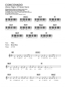 page one of Corcovado (Quiet Nights Of Quiet Stars) (Piano Chords/Lyrics)