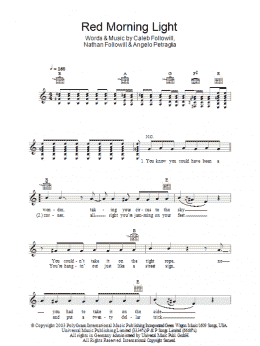 page one of Red Morning Light (Lead Sheet / Fake Book)