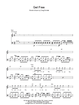 page one of Get Free (Lead Sheet / Fake Book)