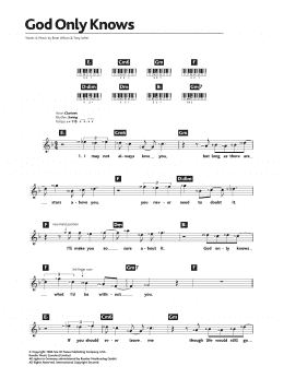 page one of God Only Knows (Piano Chords/Lyrics)