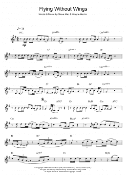 page one of Flying Without Wings (Clarinet Solo)
