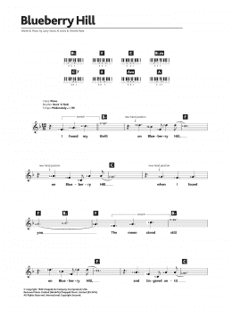 page one of Blueberry Hill (Piano Chords/Lyrics)
