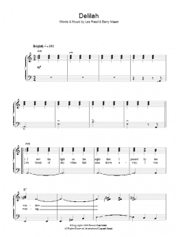 page one of Delilah (Piano Solo)