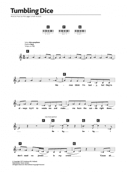 page one of Tumbling Dice (Piano Chords/Lyrics)
