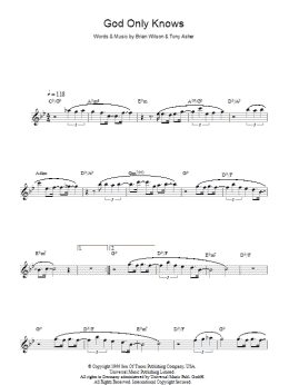 page one of God Only Knows (Lead Sheet / Fake Book)