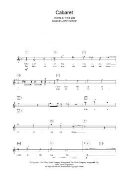 page one of Cabaret (Piano Chords/Lyrics)