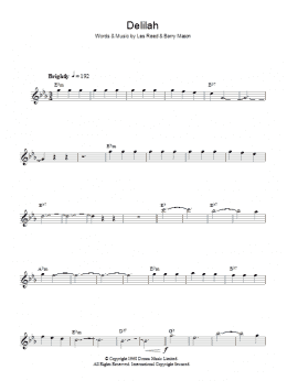 page one of Delilah (Lead Sheet / Fake Book)