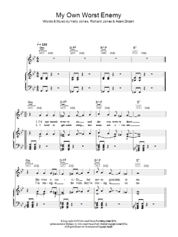 page one of My Own Worst Enemy (Piano, Vocal & Guitar Chords)
