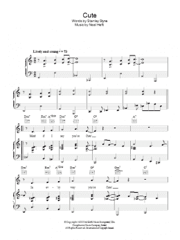 page one of Cute (Piano, Vocal & Guitar Chords)