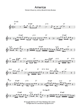page one of America (Lead Sheet / Fake Book)