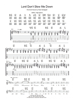 page one of Lord Don't Slow Me Down (Guitar Tab)