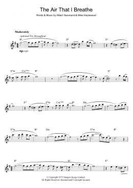 page one of The Air That I Breathe (Alto Sax Solo)