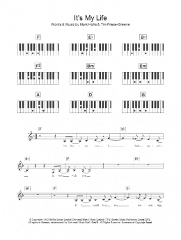 page one of It's My Life (Piano Chords/Lyrics)