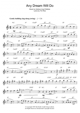 page one of Any Dream Will Do (from Joseph And The Amazing Technicolor Dreamcoat) (Alto Sax Solo)