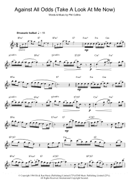 page one of Against All Odds (Take A Look At Me Now) (Alto Sax Solo)