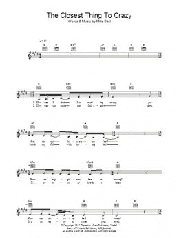 page one of The Closest Thing To Crazy (Lead Sheet / Fake Book)