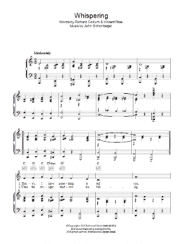 page one of Whispering (Piano, Vocal & Guitar Chords)